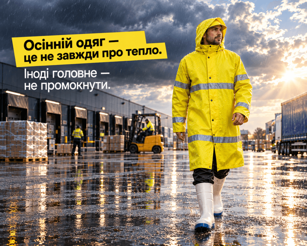 Вологостійкий, вітрозахисний робочий спецодяг. Чоботи ПВХ, чоботи із захисним підноском.